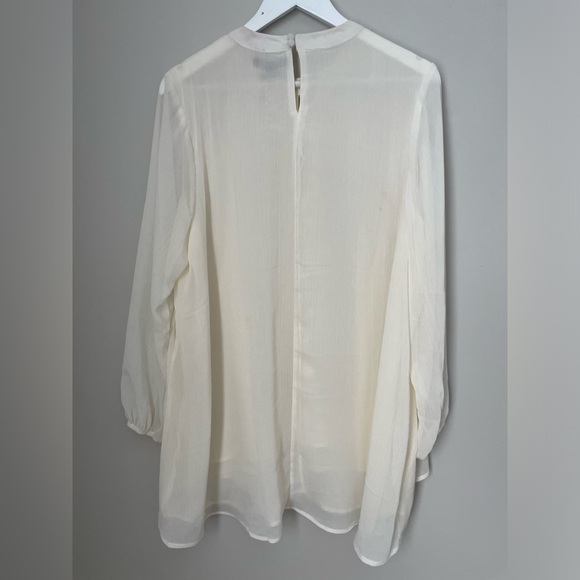 Roaman’s Women’s Plus Size 18W Embellished Keyhole Tunic Shirt Blouse Ivory - Picture 3 of 8